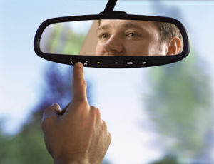 rear-view mirror in a car